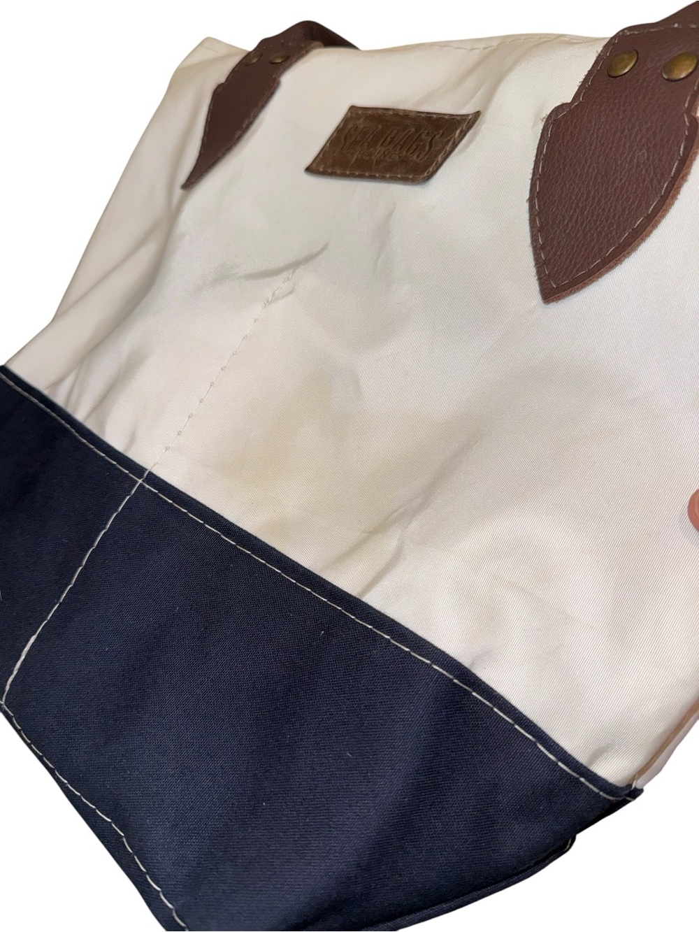 Sea Bags Maine Med Shoulder Tote Bag Zip Top Leather Handles Zip Top Beach Lake - Picture 3 of 14